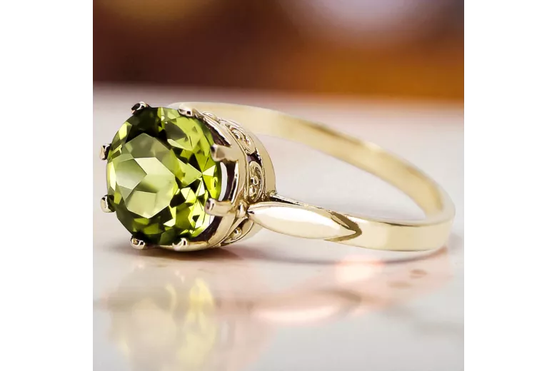 14k žlté zlato Žltý peridot  Vintage craft vrc366y